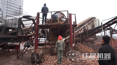 高清湖南工地建筑垃圾移動式破碎站現(xiàn)場視頻