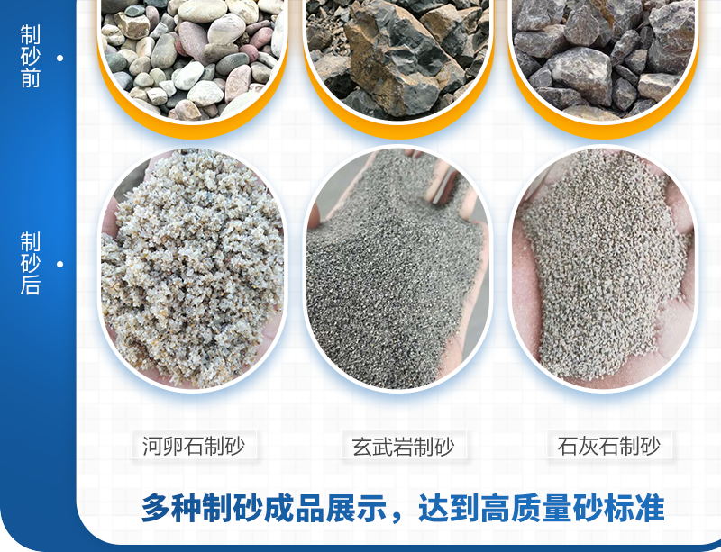 打沙機器適用于多種石料制砂作業(yè)