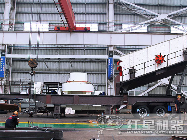 移動(dòng)式制砂機(jī)車間圖