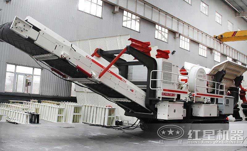 移動履帶碎石機械設(shè)備車間高清實拍