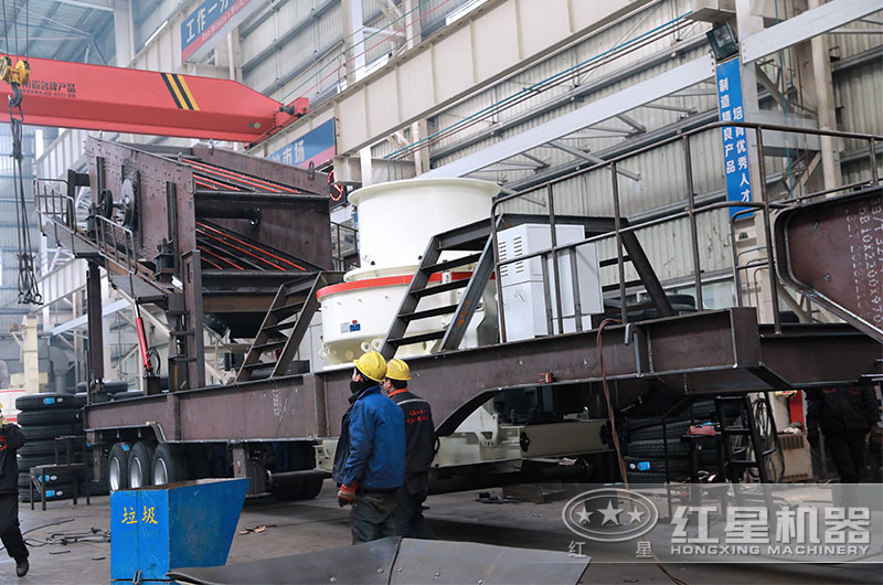 移動(dòng)制砂機(jī)加工車間圖
