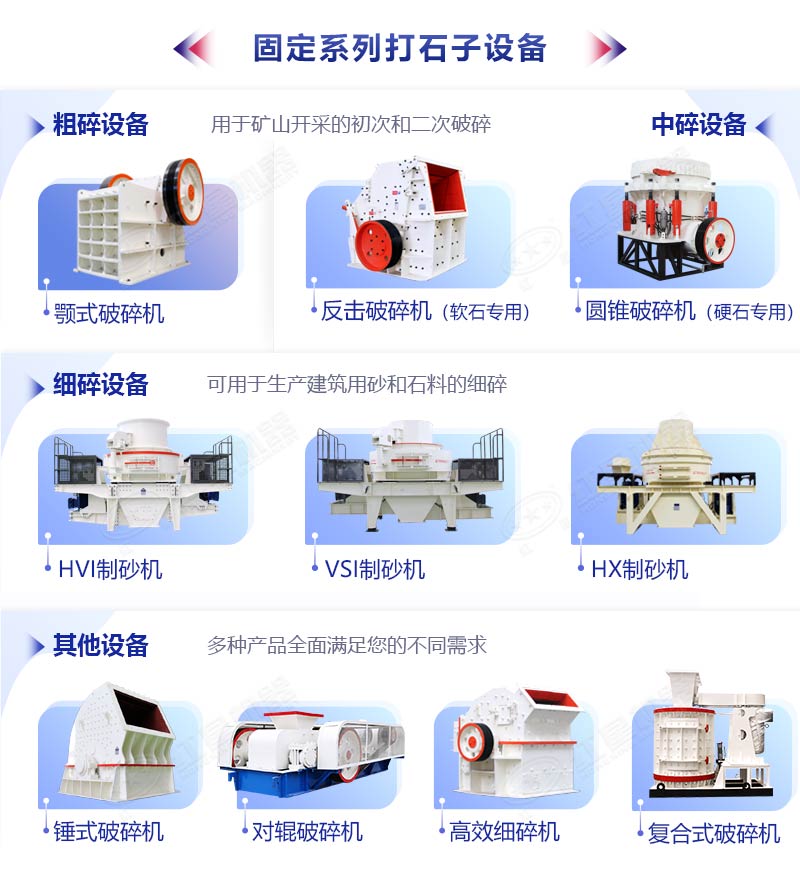 各種石頭破碎機(jī)設(shè)備可根據(jù)實(shí)際情況組合