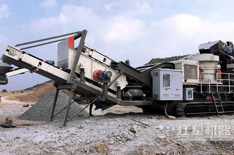 移動式建筑石子破碎機現場