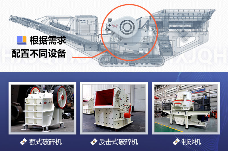 移動破碎機可根據(jù)不同需求配置不同主機